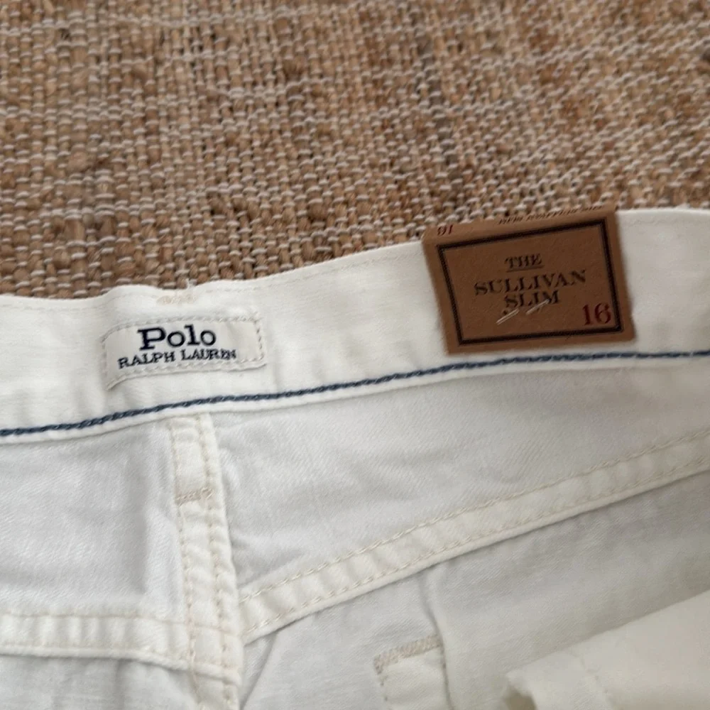 NEW Polo Ralph Lauren Sullivan Slim Distressed White Denim Short Boys size 16